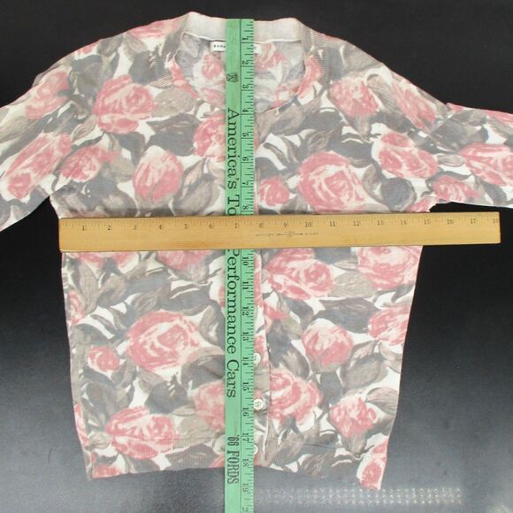 Banana Republic Womens Petite XS Thin Button Cotton Cardigan Cottage Core Pink - Picture 3 of 7